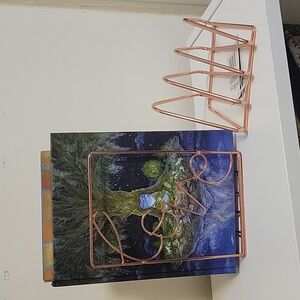 File Organizer & Bookends "Love", Color Rose Gold, Multi-Purpose Storage